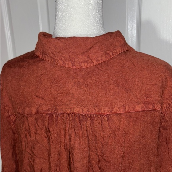 Caffè Marrakesh CMC&R Rust Button-Up Shirt embroidered fall leaves - Picture 6 of 7